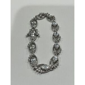 Vintage 925 silver tennis small‎ bracelet 7” flat